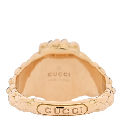 Gucci 18K Yellow Gold Diamond Chrome Diopside Lion Head Ring 50 5.5 4 of 7