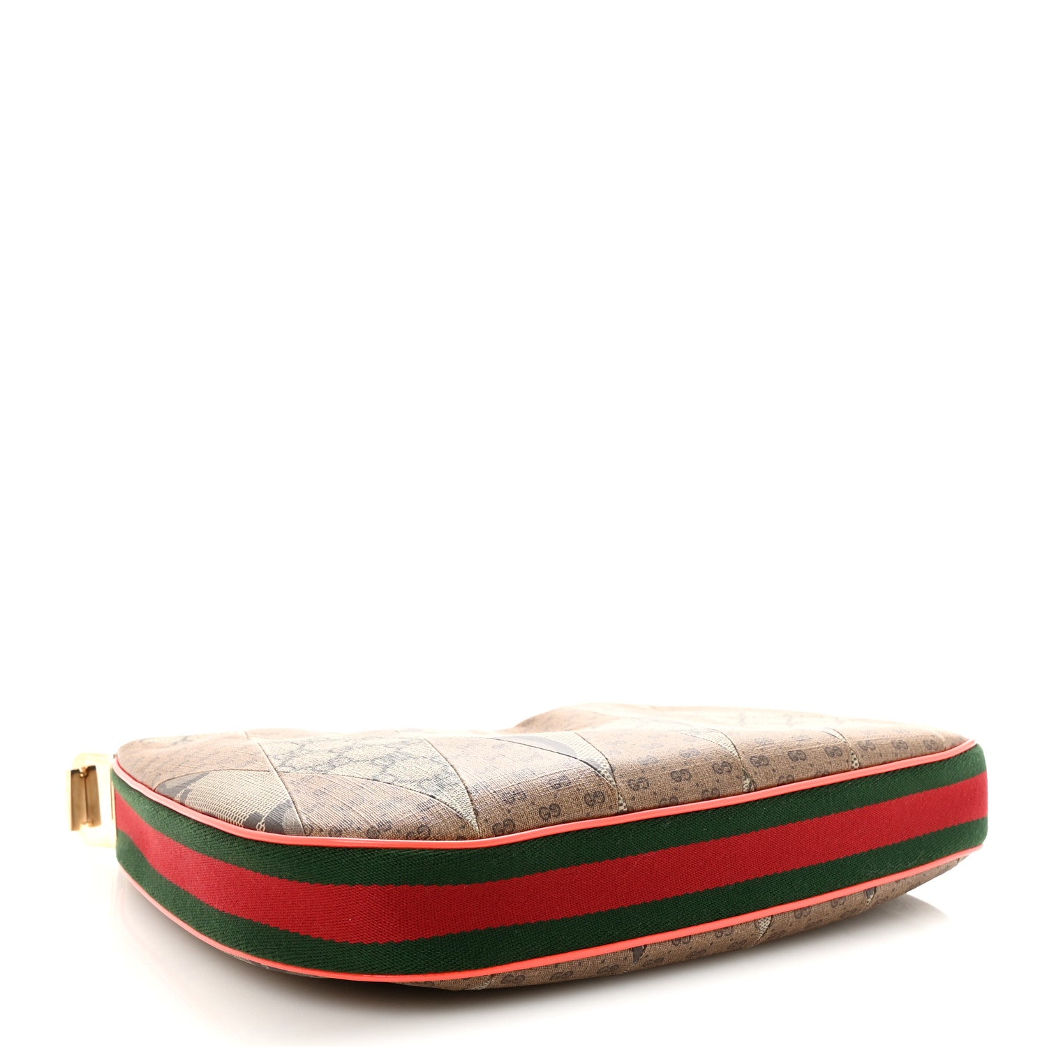 Gucci GG Supreme Monogram Mix Monogram Web Patchwork Large Attache Shoulder Bag Beige Multicolor 4 of 9