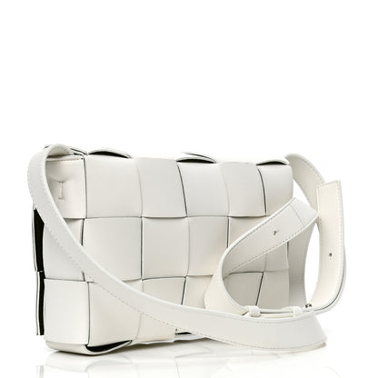 Bottega Veneta Lambskin Maxi Intrecciato Cassette Crossbody Bag White 2 of 4