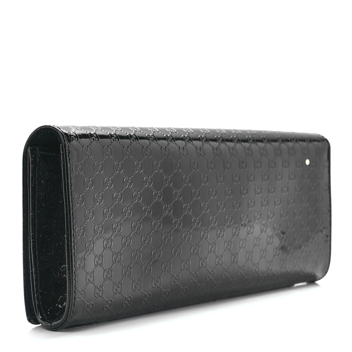 Patent Microguccissima Small Broadway Clutch Black