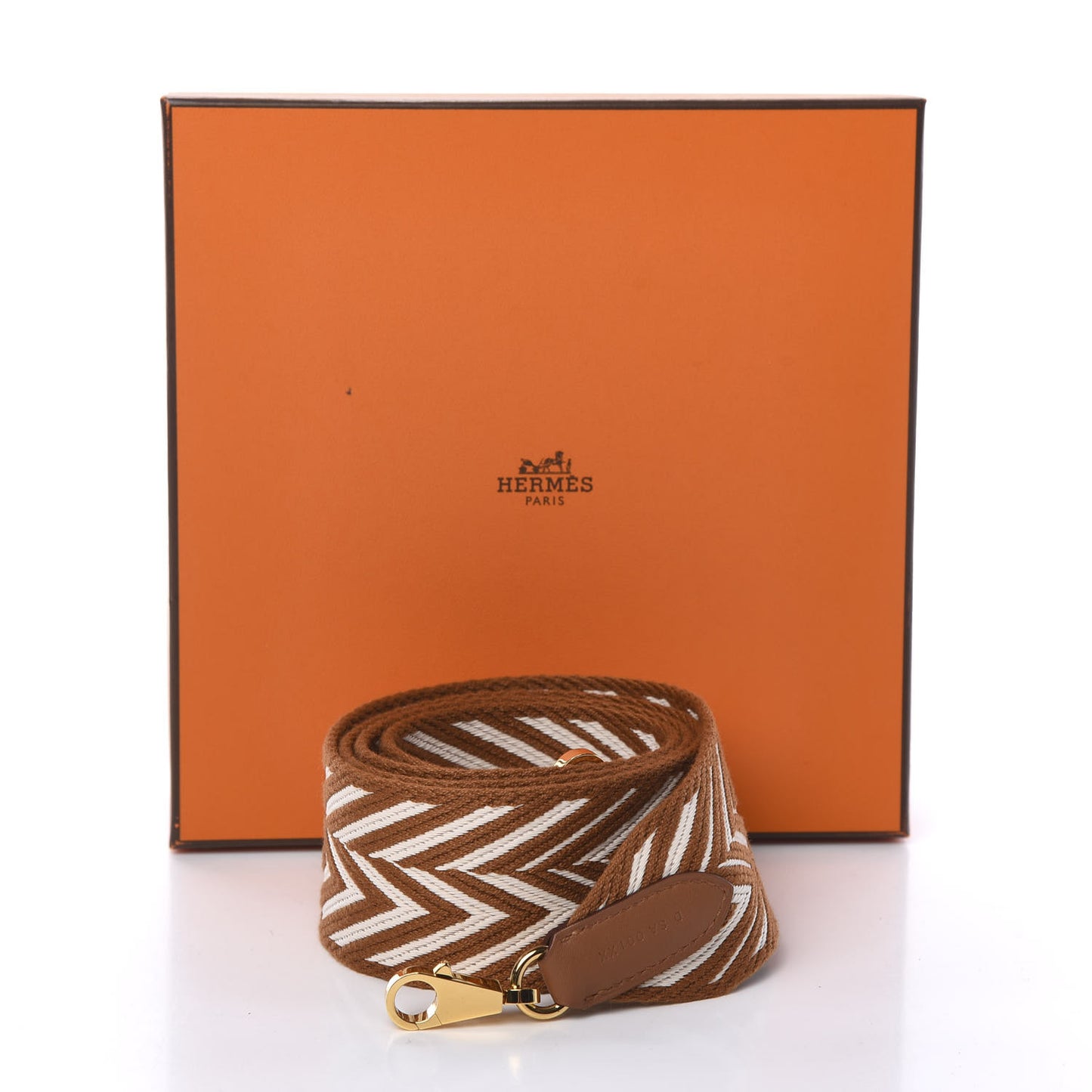 Toile Swift 50mm Sangle ZigZag Shoulder Strap Gold White