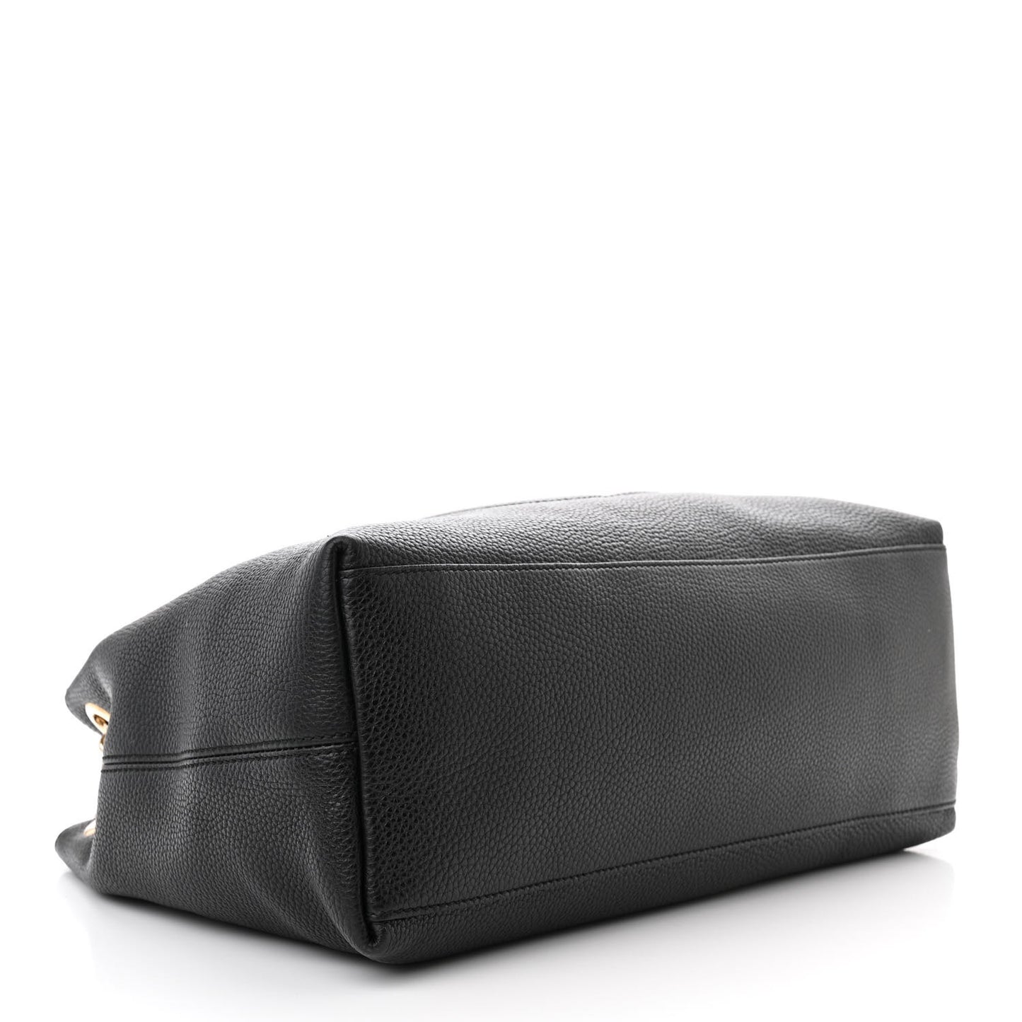 Pebbled Calfskin Medium Soho Chain Shoulder Bag Black