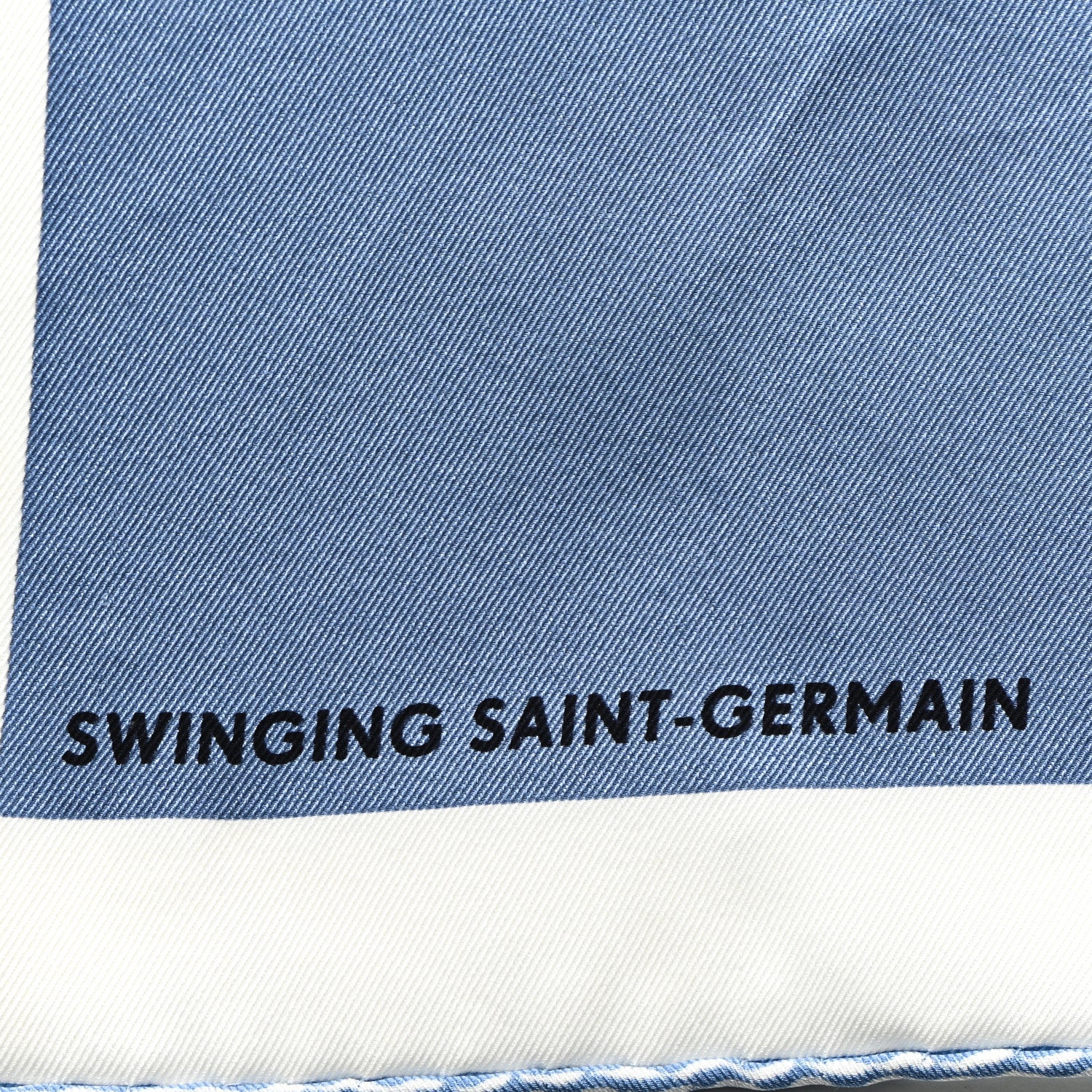 Hermes Silk Swinging Saint Germain Scarf 70 Bleu Jean Rose White 5 of 5