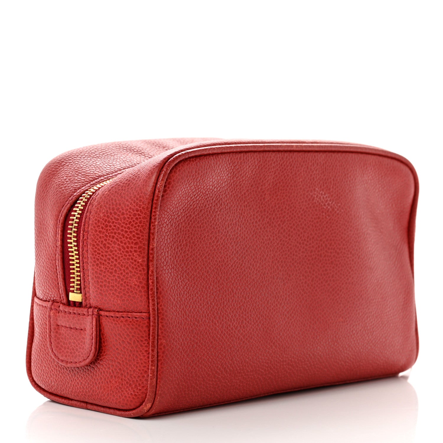 Chanel Caviar Timeless CC Cosmetic Pouch Bag Red 3 of 10