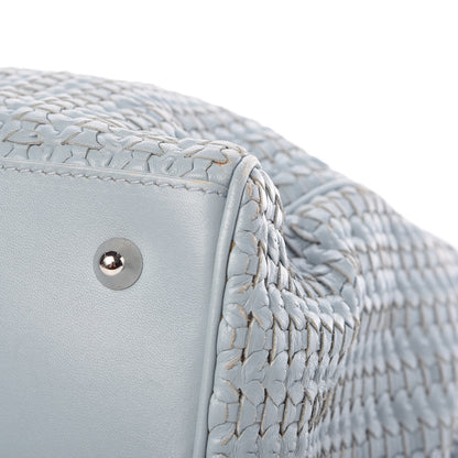 Christian Dior Lambskin Woven Medium Lady Dior Shopping Tote Light Blue 13 of 14