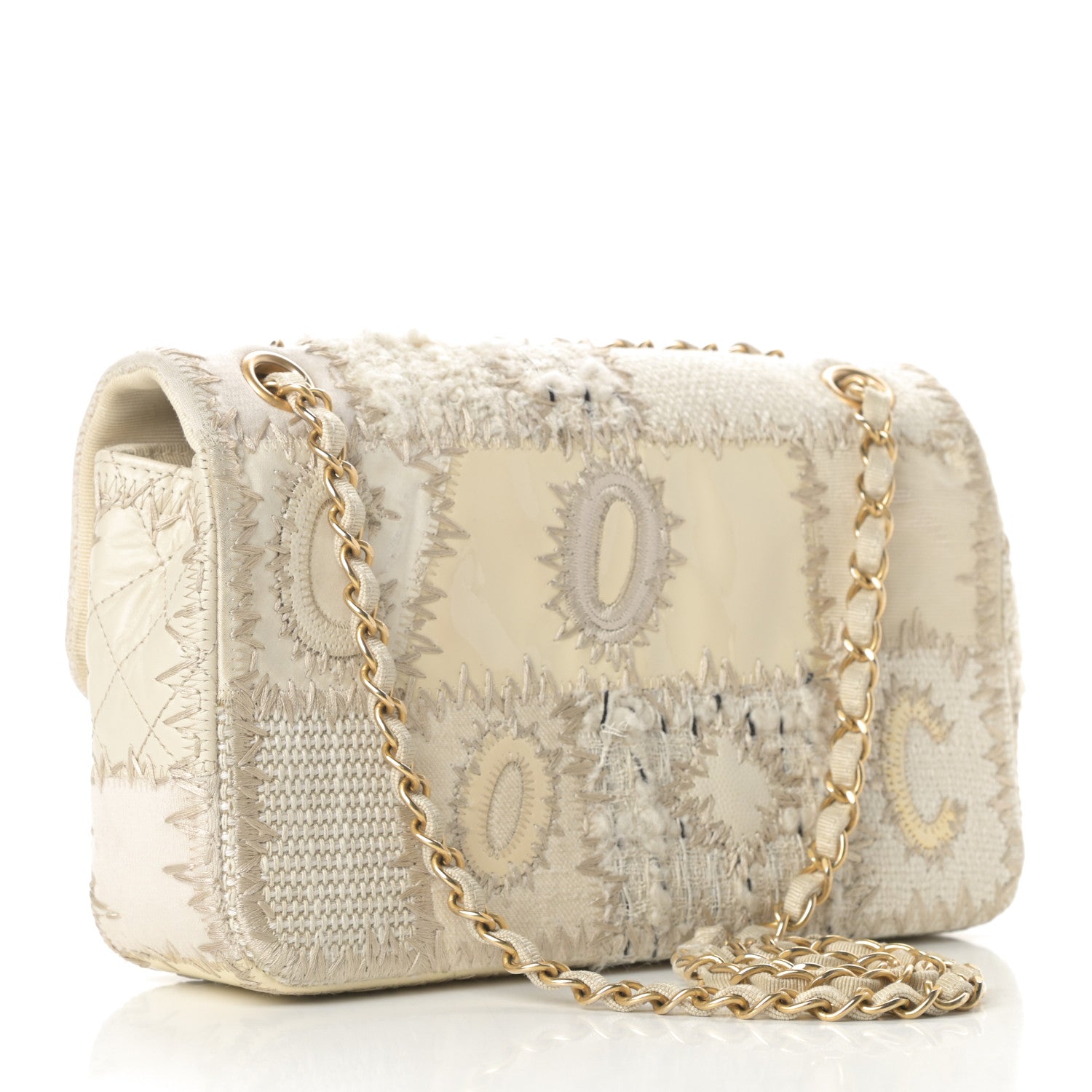 Chanel Tweed Patchwork Medium Single Flap White 3 of 13