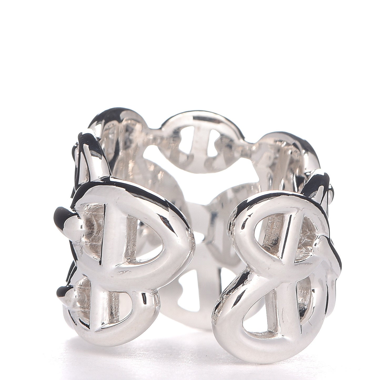 Sterling Silver GM Chaine d'Ancre Enchainee Band Ring 54 6.75