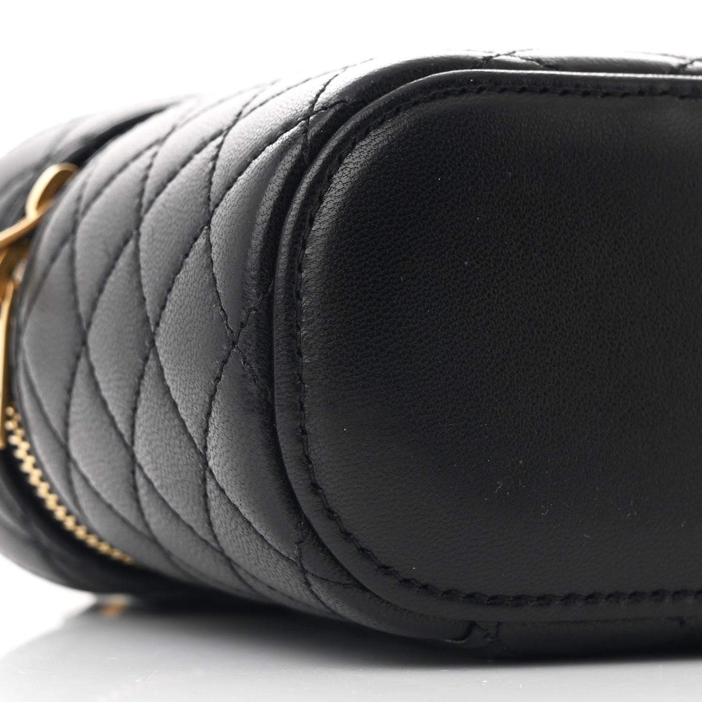 Lambskin Quilted Mini Gaby Vanity Case Black
