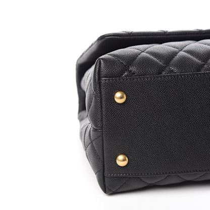 Chanel Caviar Lizard Embossed Quilted Small Coco Handle Flap Black 8 of 11