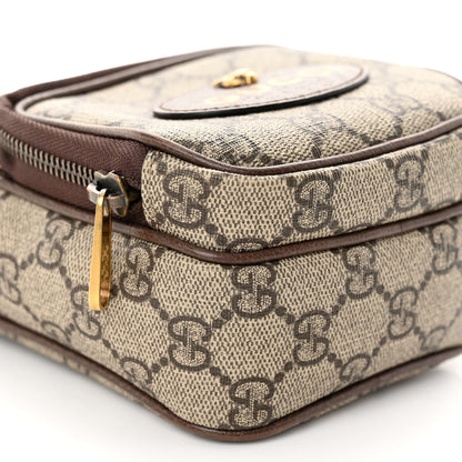 Gucci GG Supreme Monogram Mini Neo Vintage Double Zip Messenger Bag Beige New Acero Crop 9 of 11