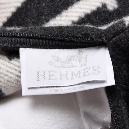 Hermes Wool Cashmere Avalon Pillow PM Ecru Gris Fonce 5 of 6