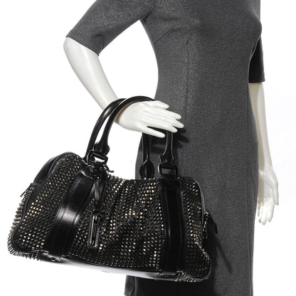 Burberry Prorsum Calfskin Studded Knight Satchel Black 2 of 8