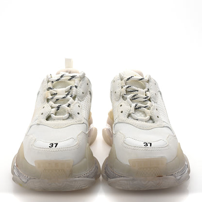 Balenciaga Fabric Mesh Clear Sole Womens Triple S Sneakers 37 White 6 of 18