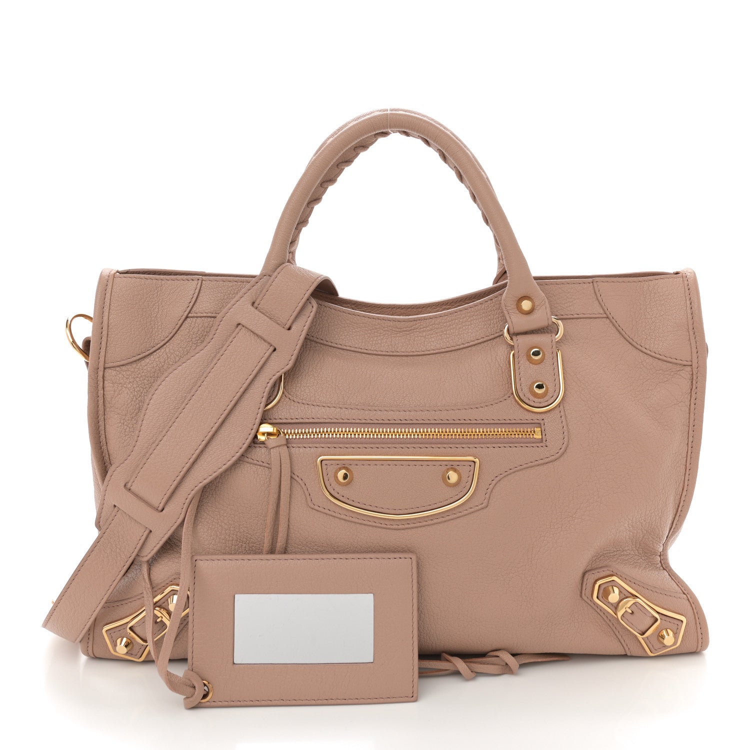 Balenciaga Chevre Gold Metallic Edge Hardware City Rose Des Sables 3 of 13