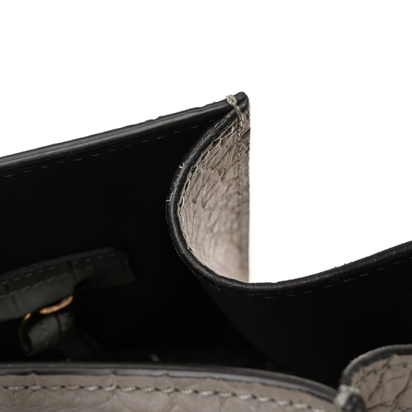 Crocodile Embossed Nubuck Large Phantom Luggage Grey