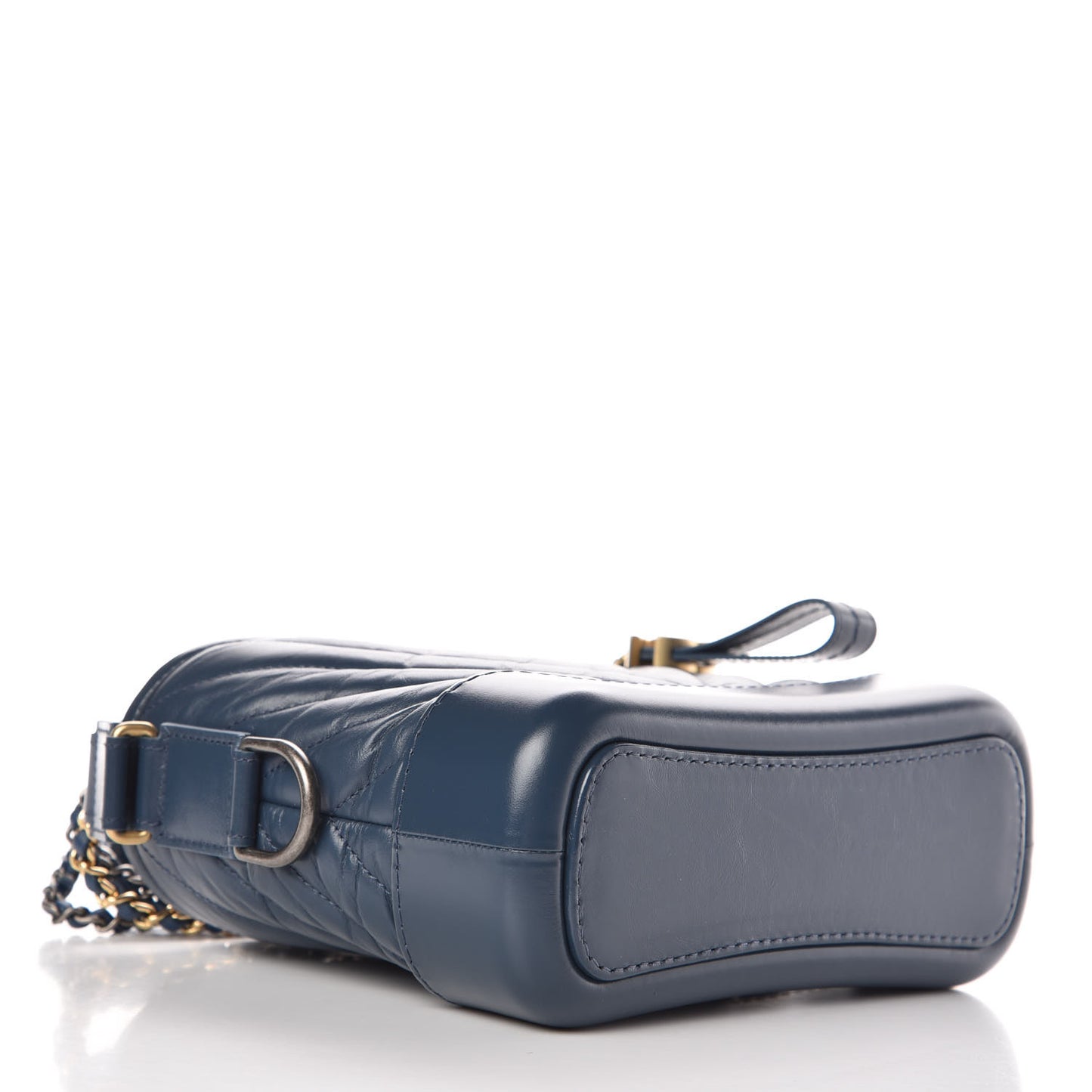 Aged Calfskin Chevron Quilted Small Gabrielle Hobo Blue