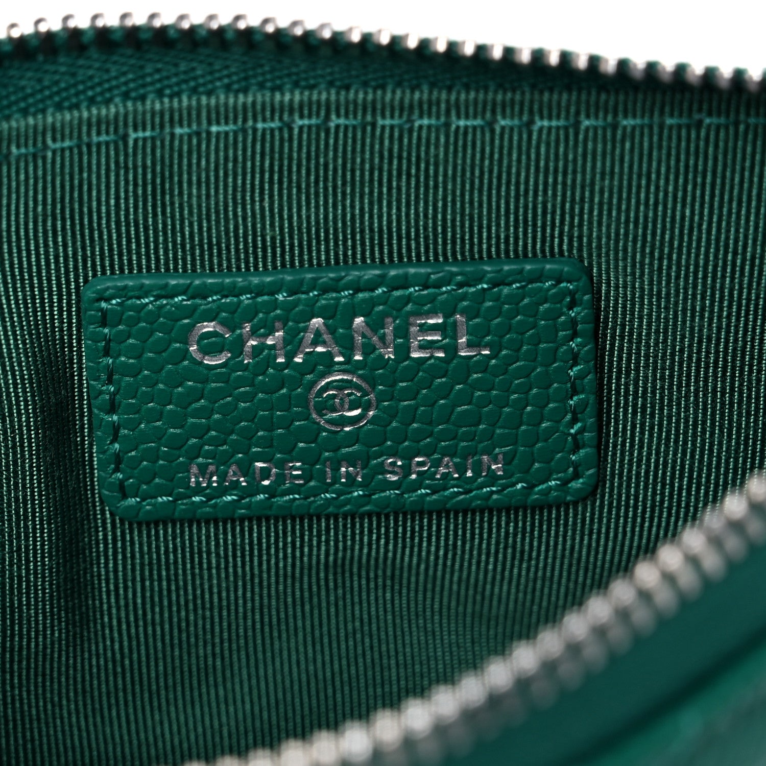 Chanel Caviar Quilted Small Cosmetic Case Green 5 of 7