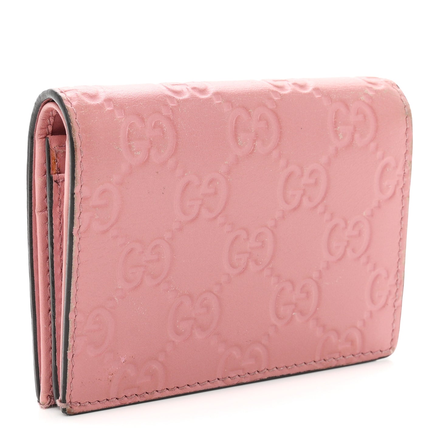 Guccissima Cherries Card Case Wallet Pink