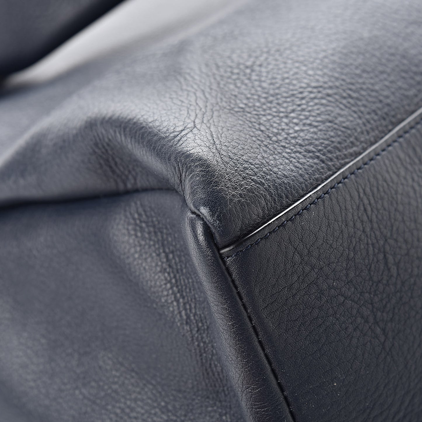 Waxy Grained Calfskin Medium Pandora Pure Flap Bag Night Blue