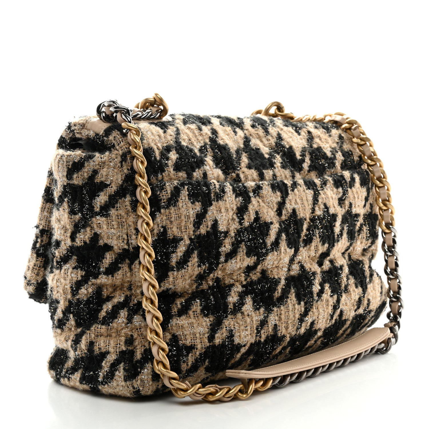 Chanel Tweed Maxi Chanel 19 Flap Black Beige 3 of 10