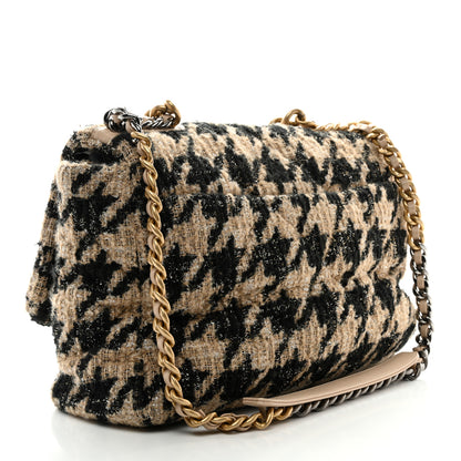 Chanel Tweed Maxi Chanel 19 Flap Black Beige 3 of 10