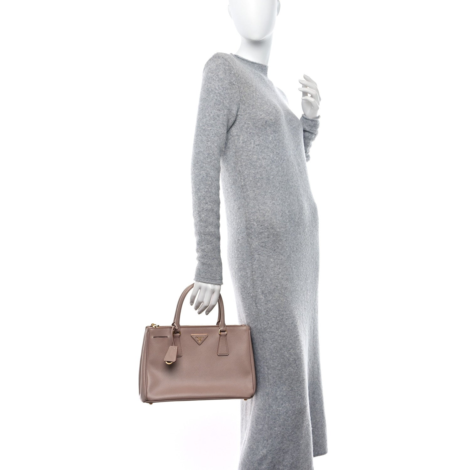 Prada Saffiano Small Galleria Double Zip Tote Cammeo 3 of 11