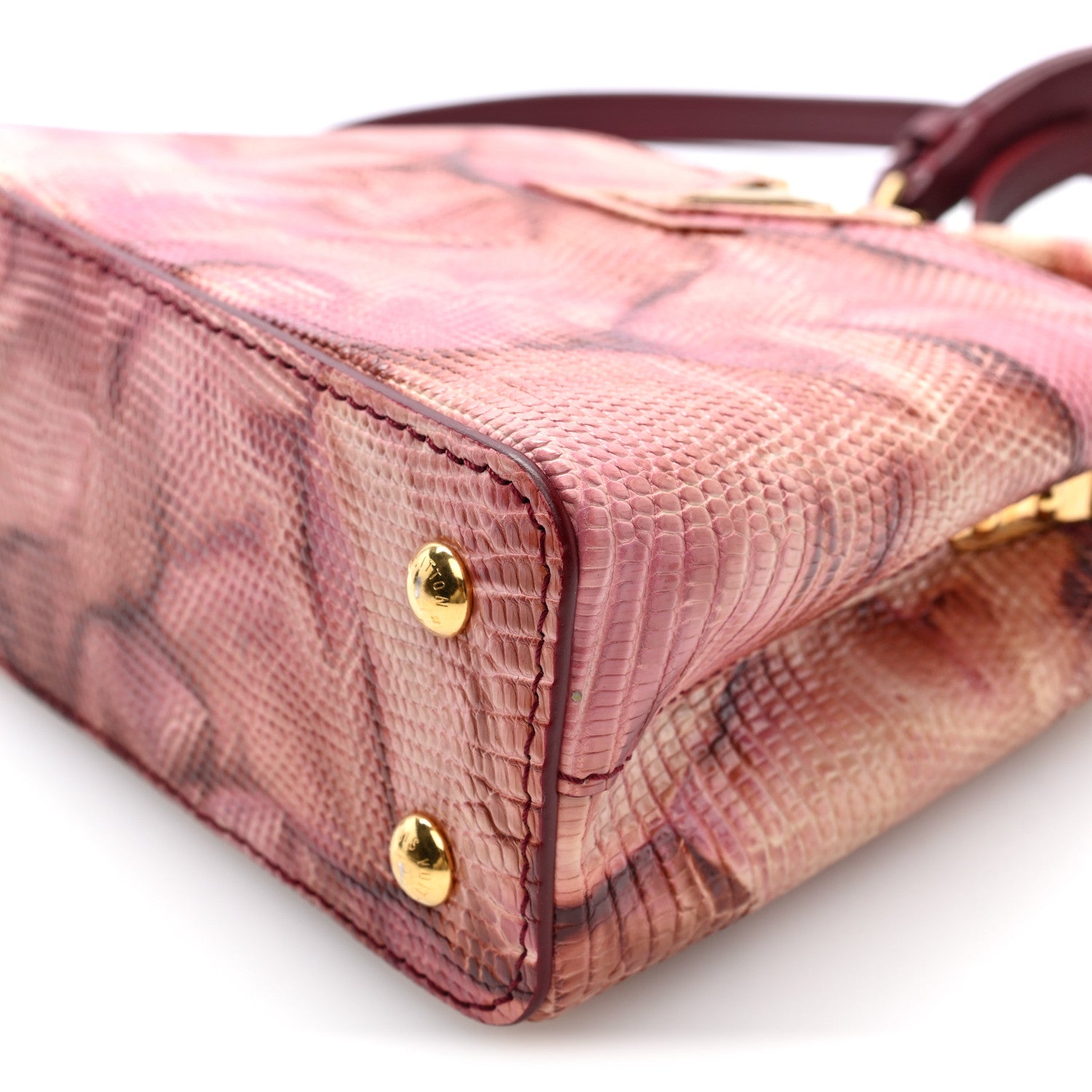 Louis Vuitton Lizard Mini Capucines Pink Multicolor 9 of 9