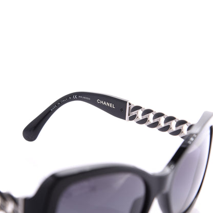 Chanel Acetate Metal Polarized Chain Square Sunglasses 5305 Black 4 of 7