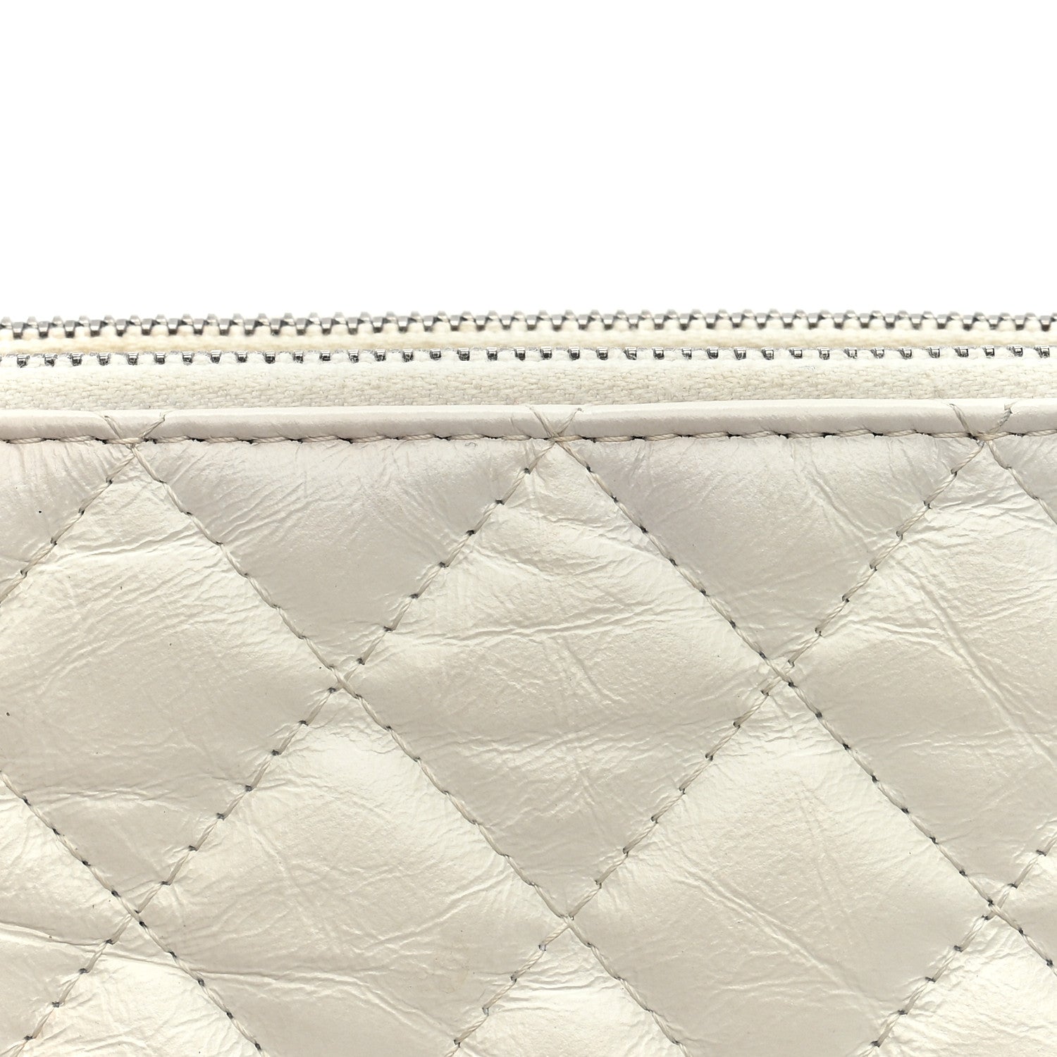 Chanel Aged Calfskin Quilted Small Gabrielle Clutch With Chain White Black 13 of 13