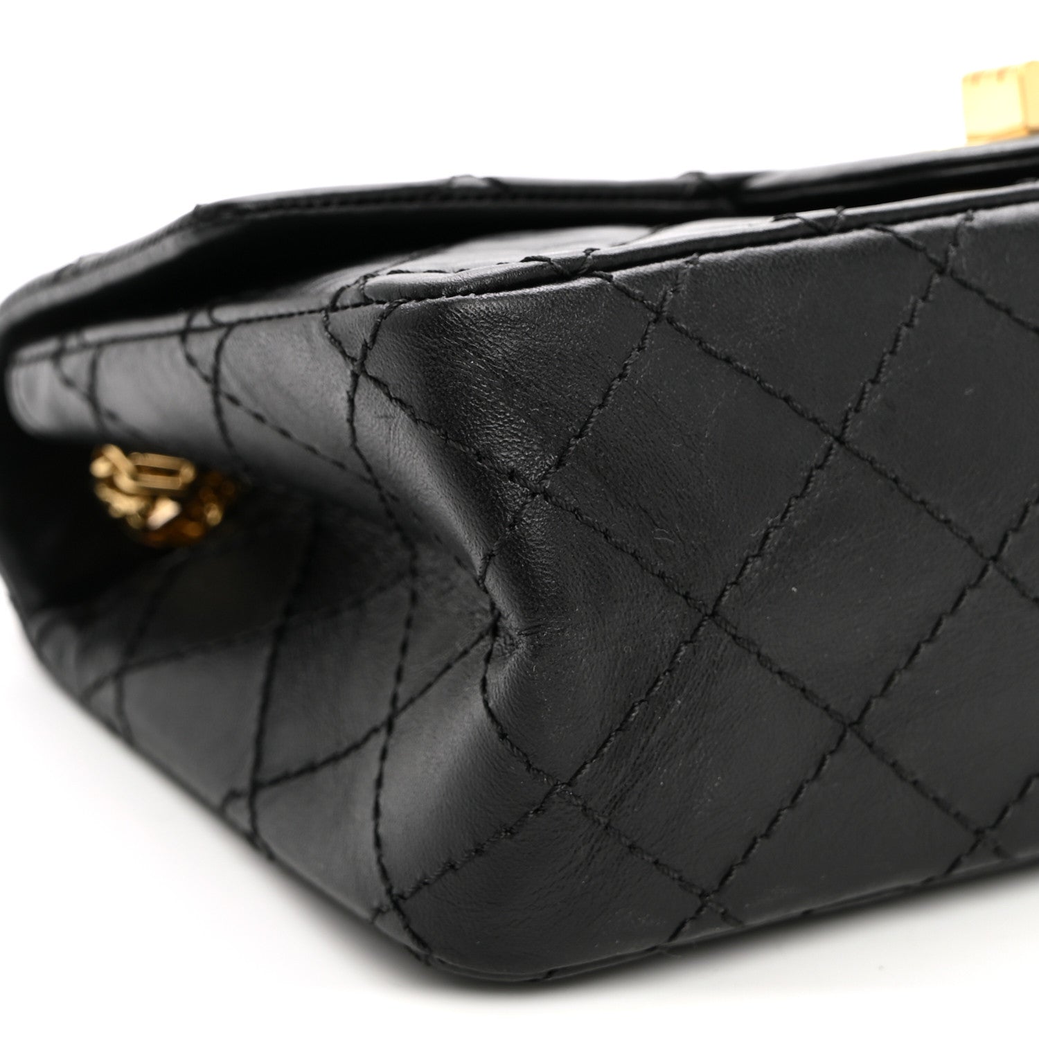 Chanel Aged Calfskin Quilted 2.55 Reissue Mini Flap Black 9 of 10