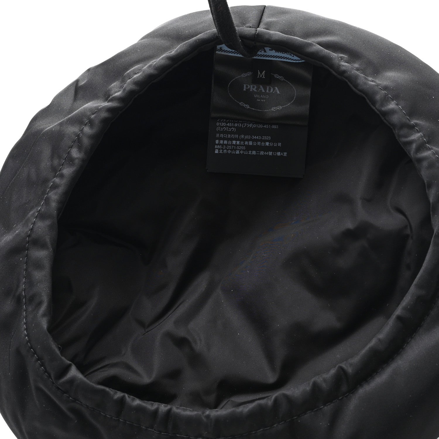 Prada Re-Nylon Metal Triangle Logo Beret L Black Black 7 of 8