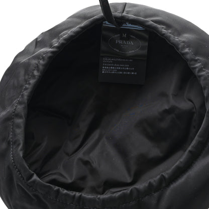 Prada Re-Nylon Metal Triangle Logo Beret L Black Black 7 of 8