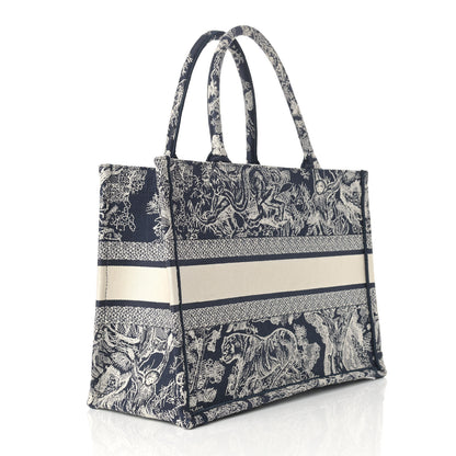 Christian Dior Canvas Embroidered Medium Dioriviera Toile De Jouy Book Tote Blue 2 of 8