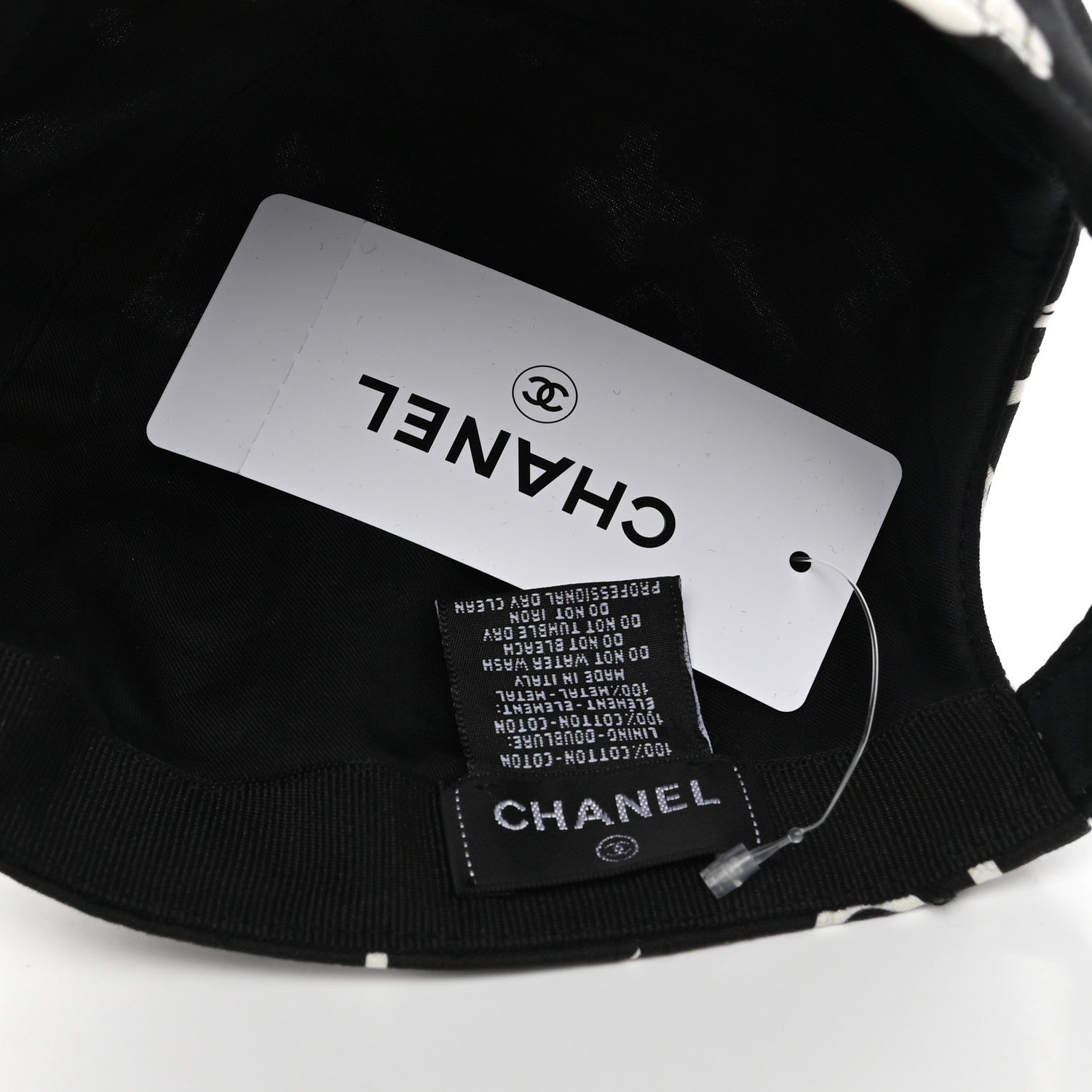 Chanel Cotton Cap Hat Black White 8 of 8