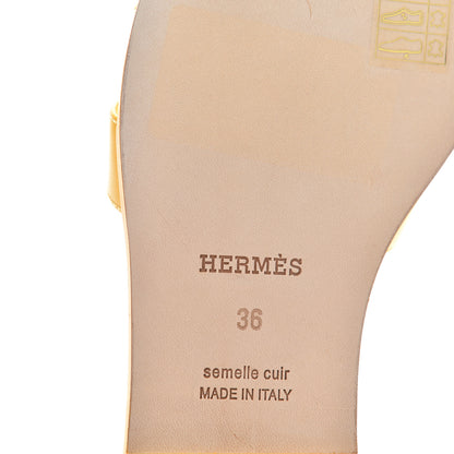 Hermes Calfskin Oran Sandals 36 Jaune Citron 8 of 10