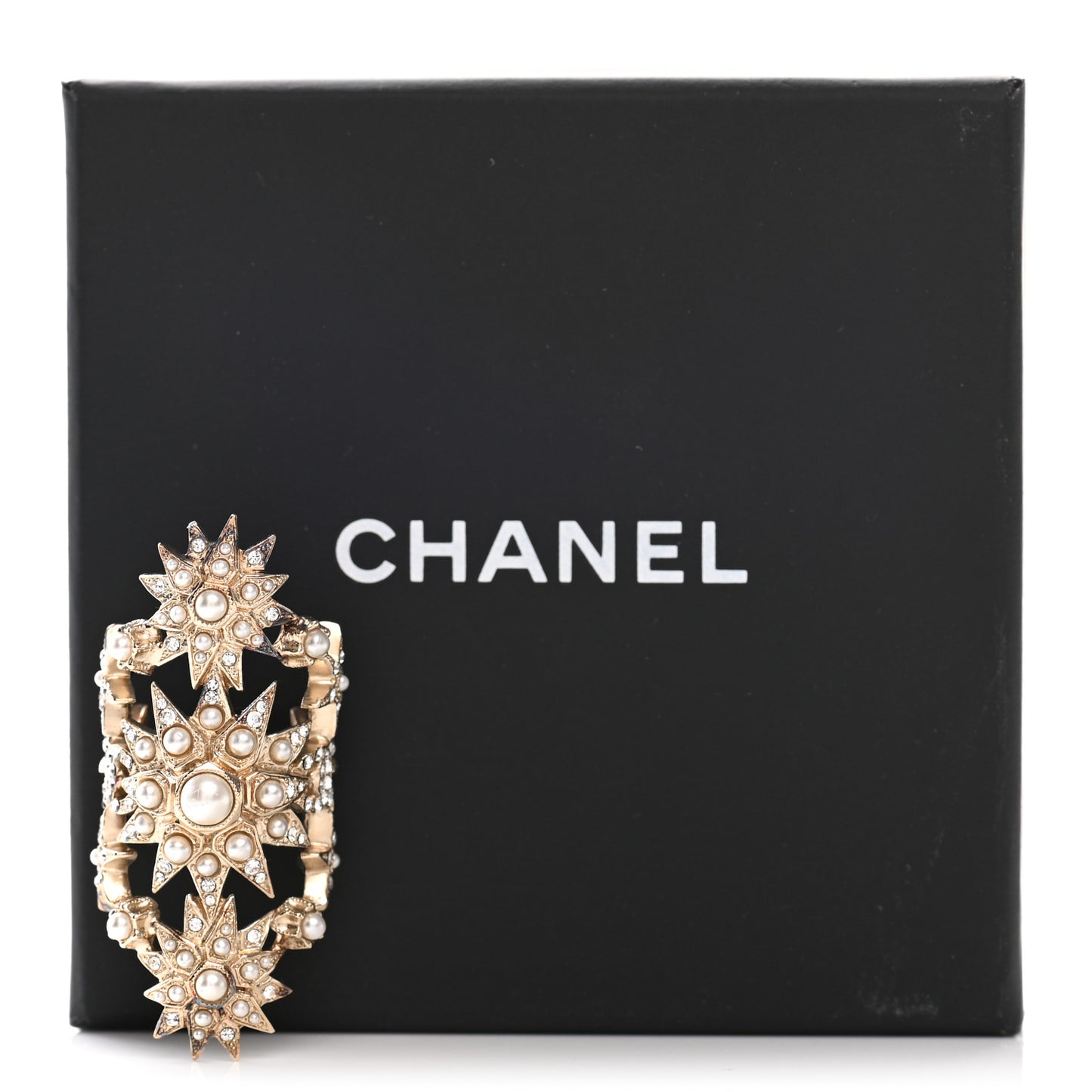 Crystal Pearl CC Cluster Ring 54 7 Gold