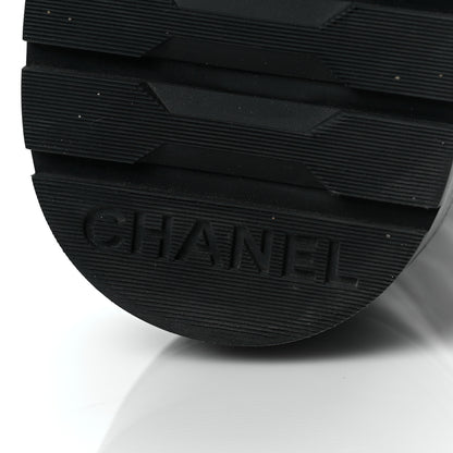 Chanel Shiny Calfskin Quilted Lace Up Combat Boots 36.5 Black 8 of 8