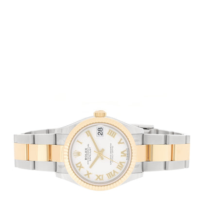 Rolex Stainless Steel 18K Yellow Gold 31mm Oyster Perpetual Datejust Watch White Roman 278273 2 of 5