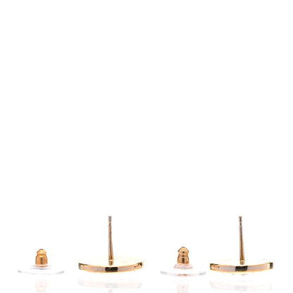 Chanel Metal Quilted Crystal CC Round Earrings Gold 3 of 5