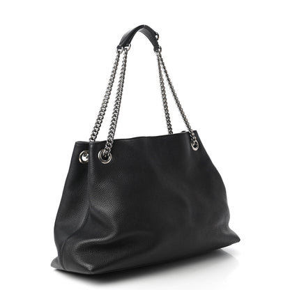 Gucci Pebbled Calfskin Studded Medium Soho Chain Shoulder Bag Black 3 of 11