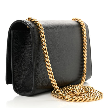 Saint Laurent Grain De Poudre Small Monogram Kate Satchel Black 3 of 16