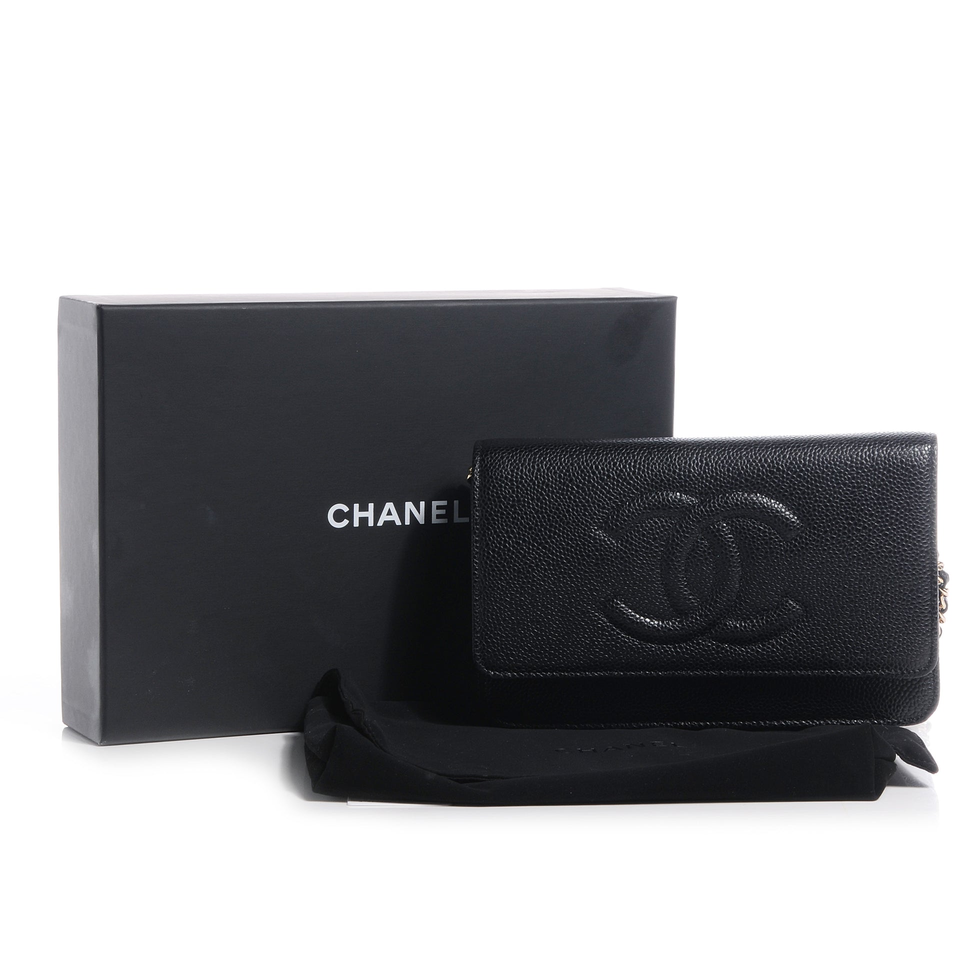 Chanel Caviar Timeless CC Wallet on Chain WOC Black 8 of 8