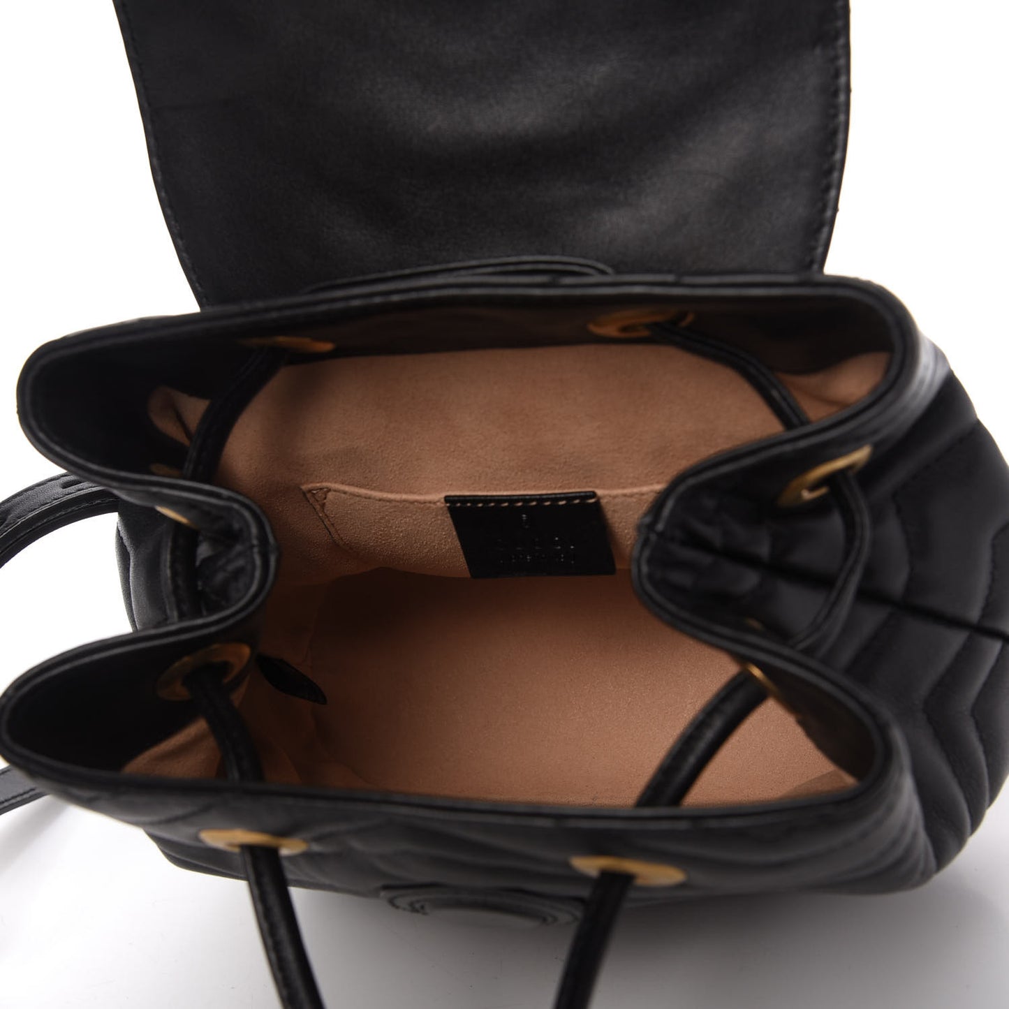 Calfskin Matelasse GG Marmont Flap Backpack Black