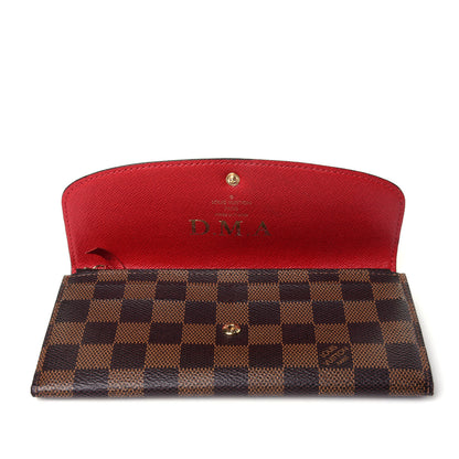 Louis Vuitton Damier Ebene Emilie Wallet Red 9 of 9