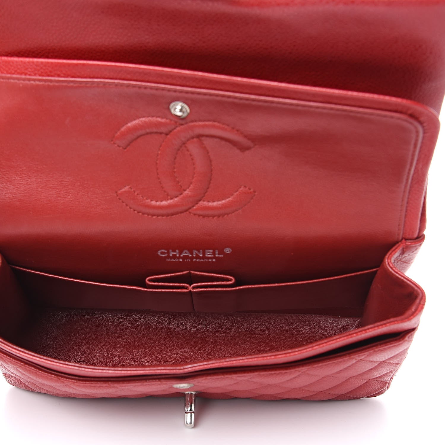 Chanel Caviar Quilted Medium Double Flap Red 5 of 15