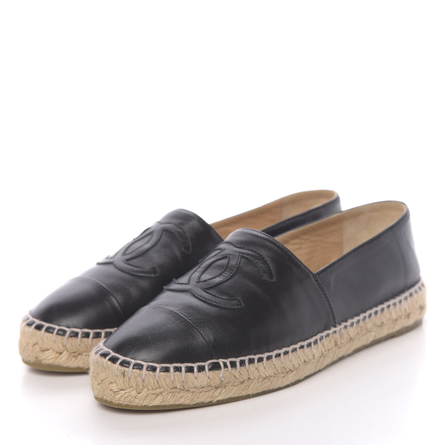 Chanel Lambskin CC Espadrilles 39 Black 3 of 10