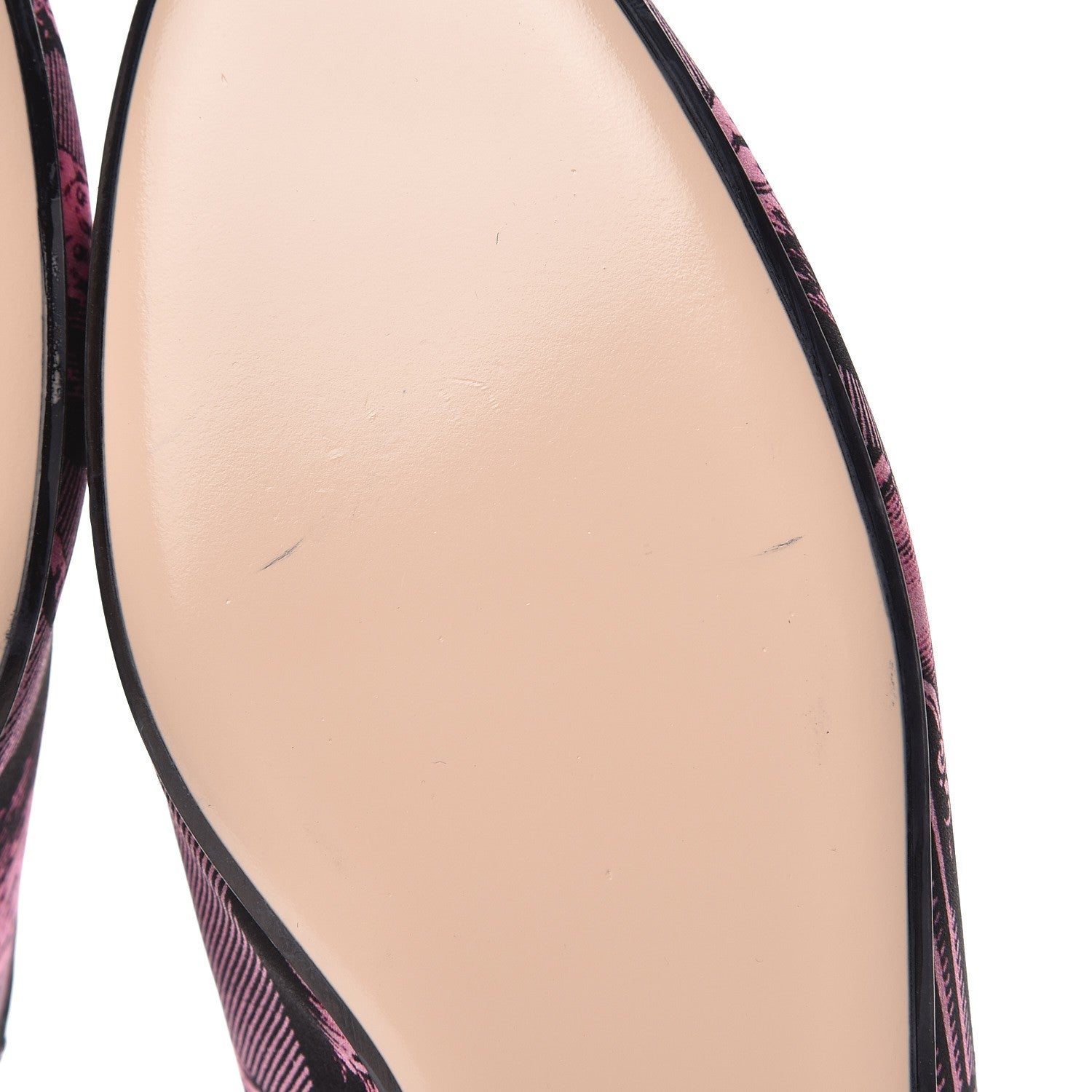 Gucci Silk Satin GG Wallpaper Saint Romain Womens Princetown Slippers 39 Pink Black 8 of 9