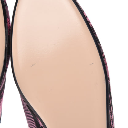 Gucci Silk Satin GG Wallpaper Saint Romain Womens Princetown Slippers 39 Pink Black 8 of 9
