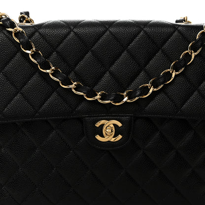 Chanel Caviar Quilted Jumbo Single Flap Black 8 of 10