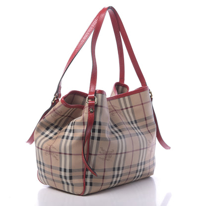 Burberry Haymarket Check Small Canterbury Tote Military Red 4 of 12